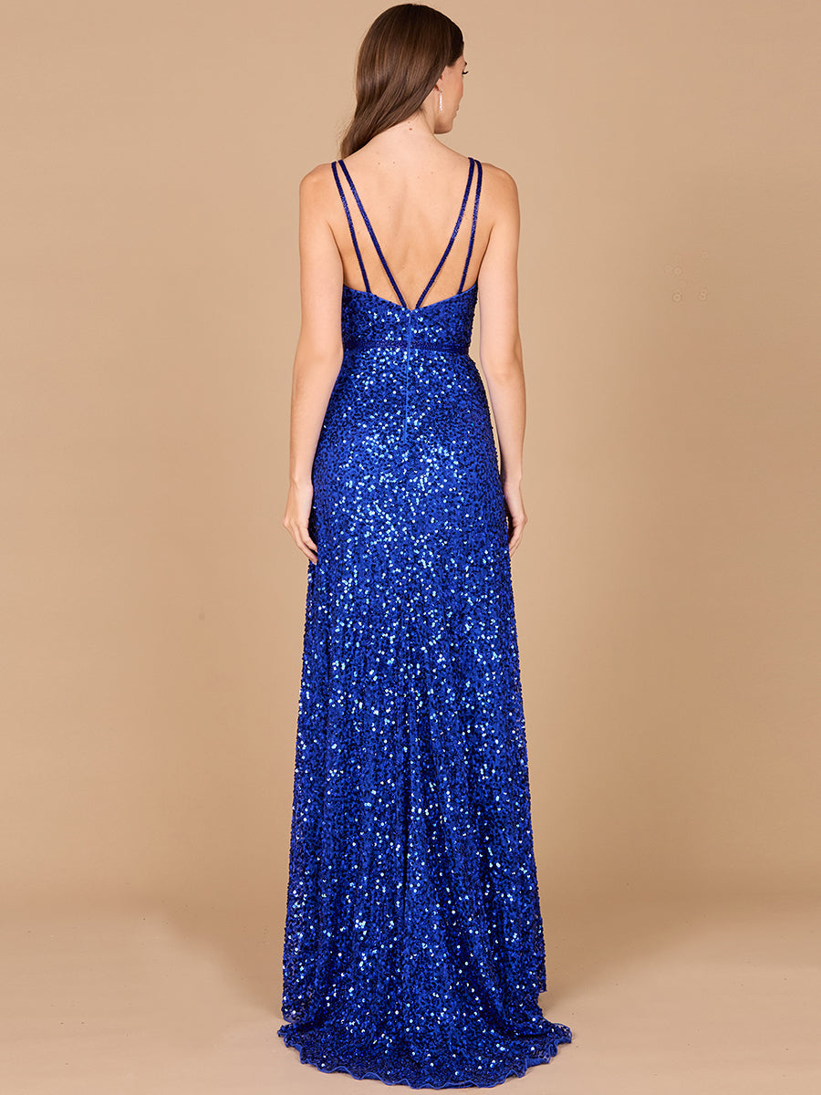 Verziertes Ballkleid mit hohem Schlitz