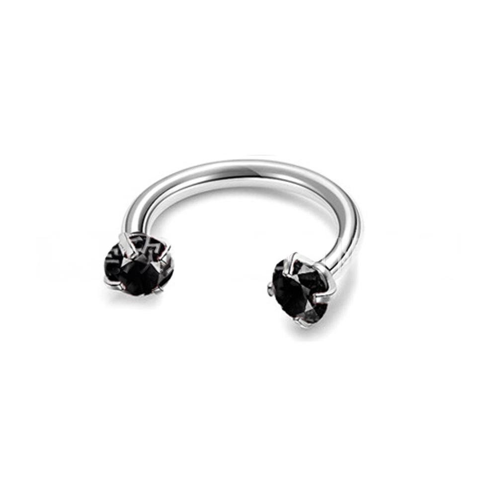 Piercing Jewelry Round Double-Zircon Nose Ring