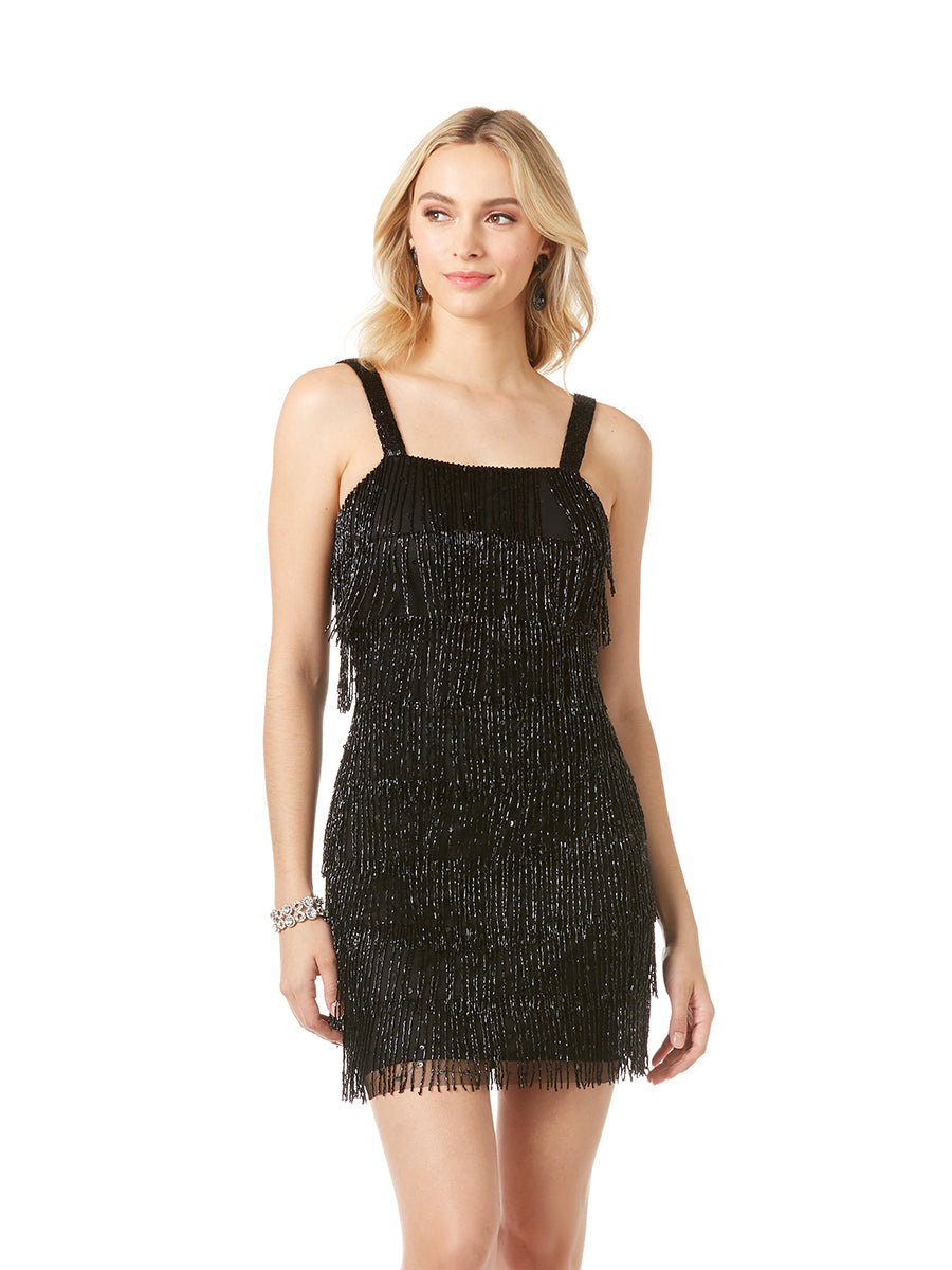 Lara 29488 - Robe de cocktail à franges perlées