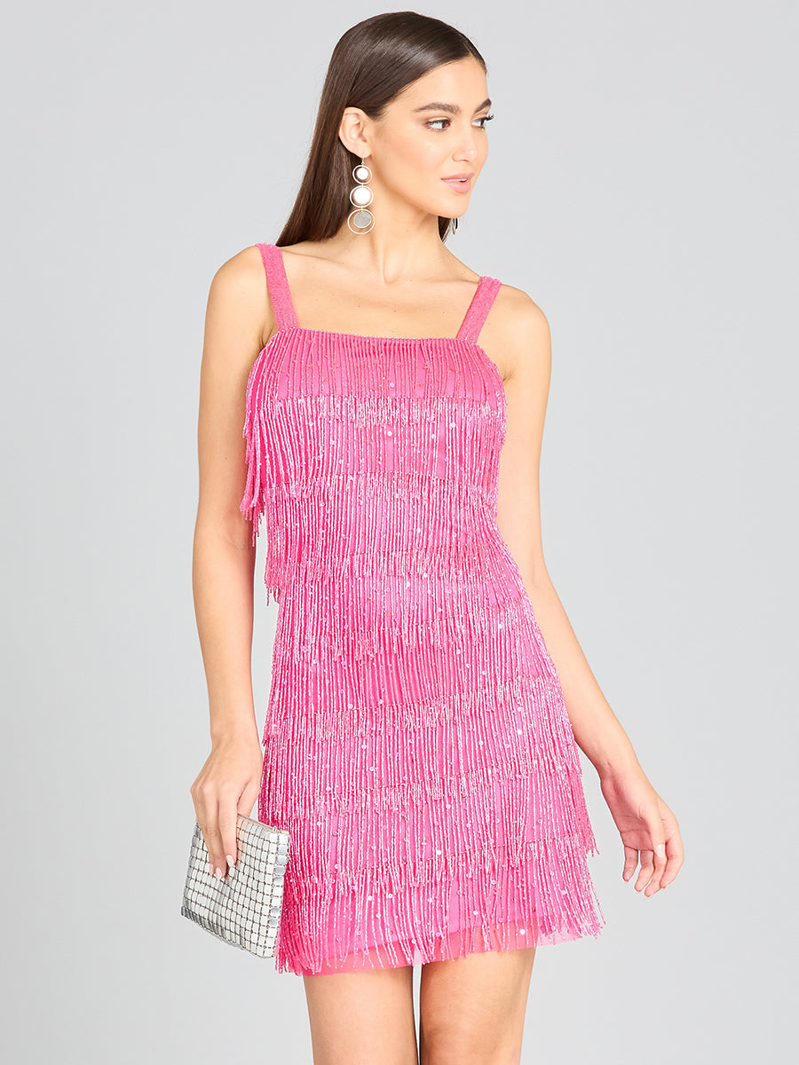 Lara 29488 - Robe de cocktail à franges perlées