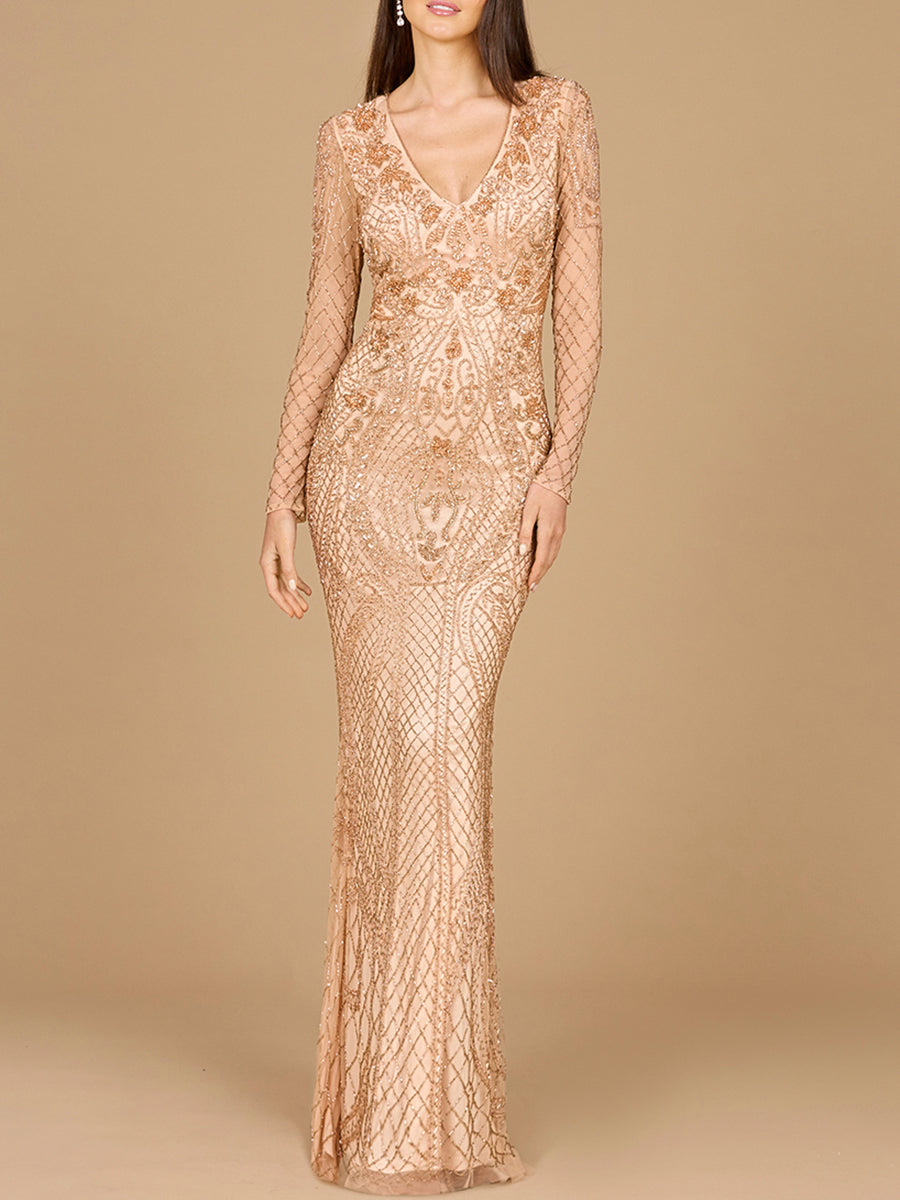 Lara 29615 - Robe Perles Manches Longues