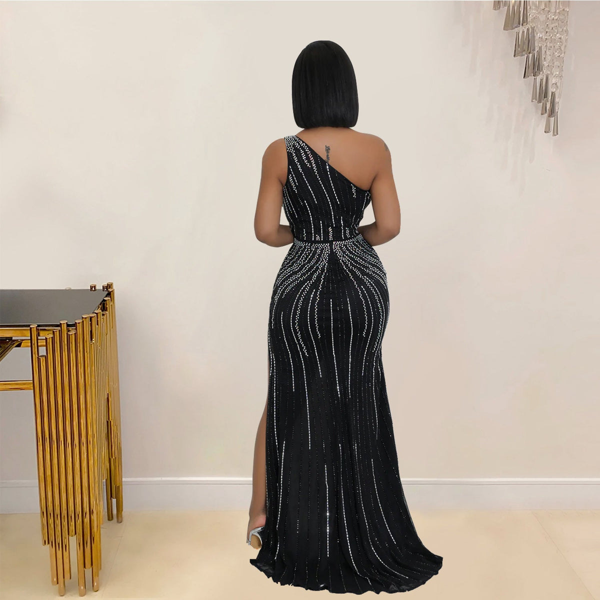 Fashionable And Sexy Rhinestone-embellished Dress For Women