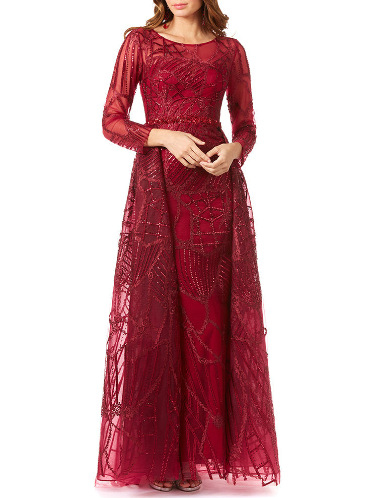 Lara 29633 - Gorgeous Overskirt Dress with Long Sleeves
