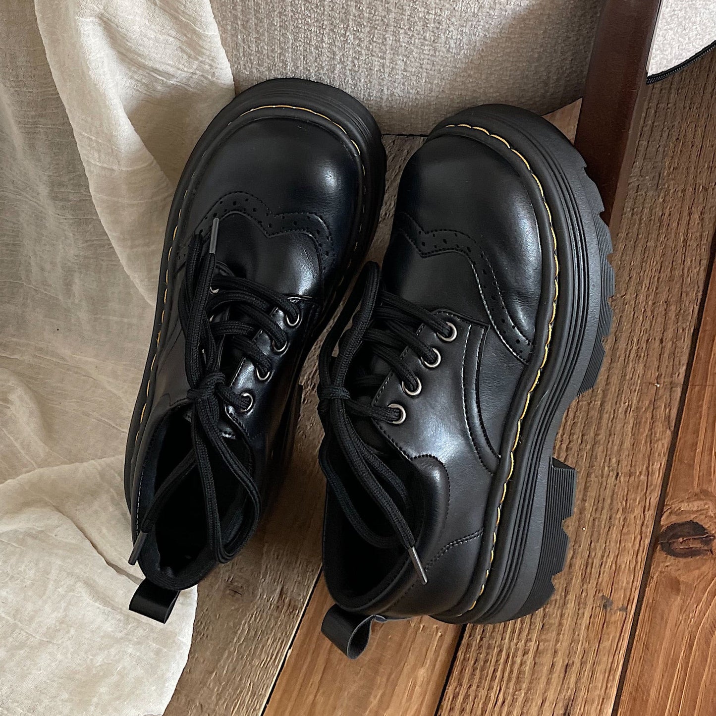 Womens Casual British-style Soft-soled Leather Shoes