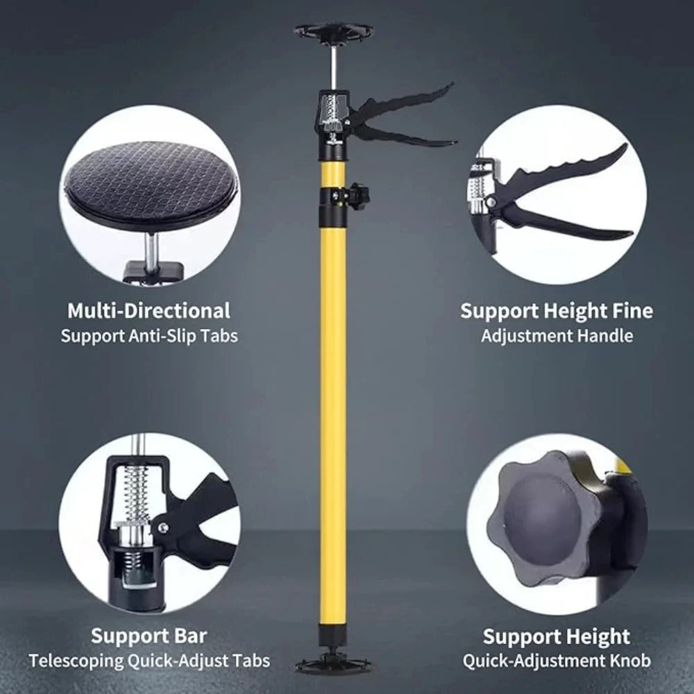 2PCS Adjustable Manual Jack Support Rod for Cabinet Installation Effort-Saving Extendable Steel Support Bar