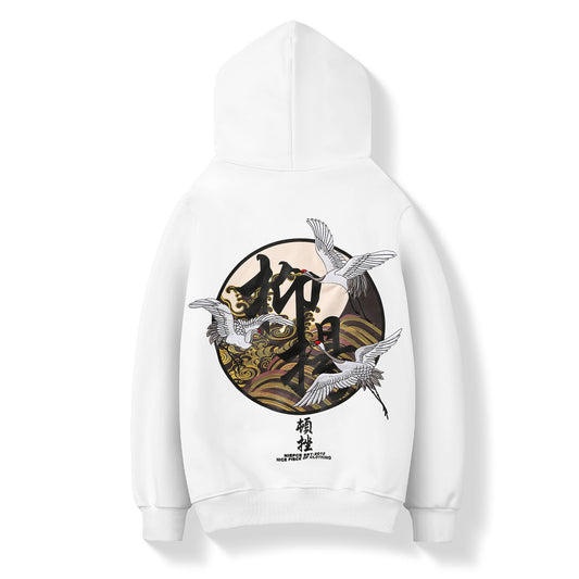 KH9332 Sweat à capuche brodé Mouvement de grues