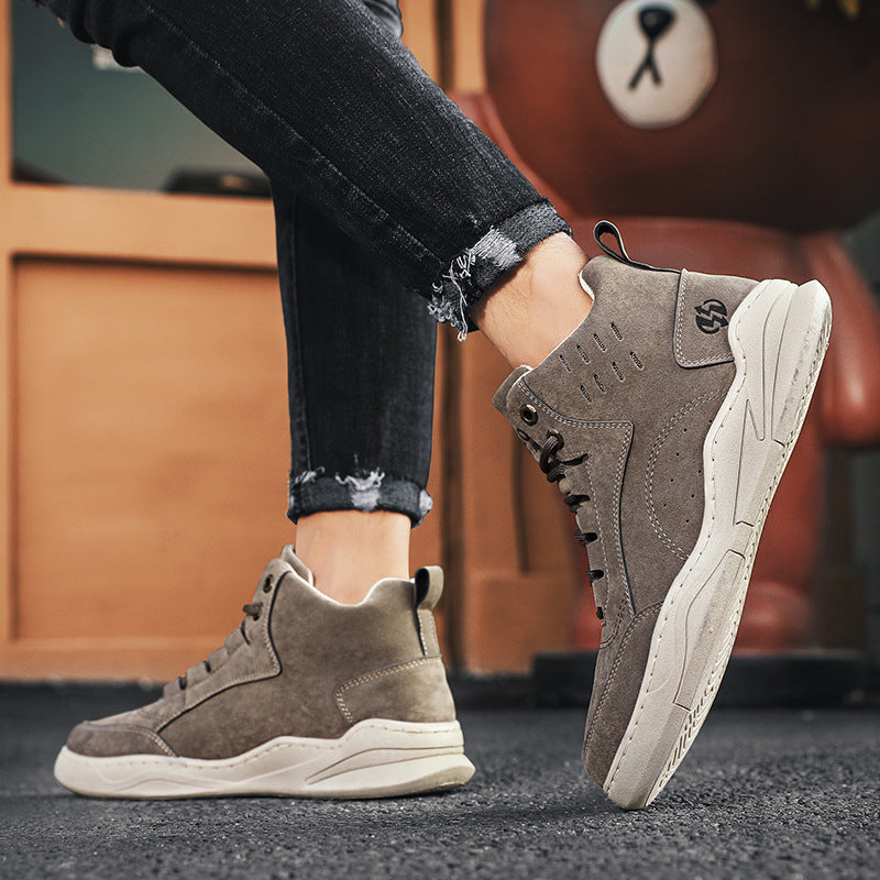 Business Herren High-Quality Freizeitschuhe Mode Trend Herren Sport-Lederschuhe Bequeme Schnürschuhe Rutschfeste Wanderschuhe Leder Luxus Rutschfeste Wanderstiefel Outdoor Leichte Schuhe