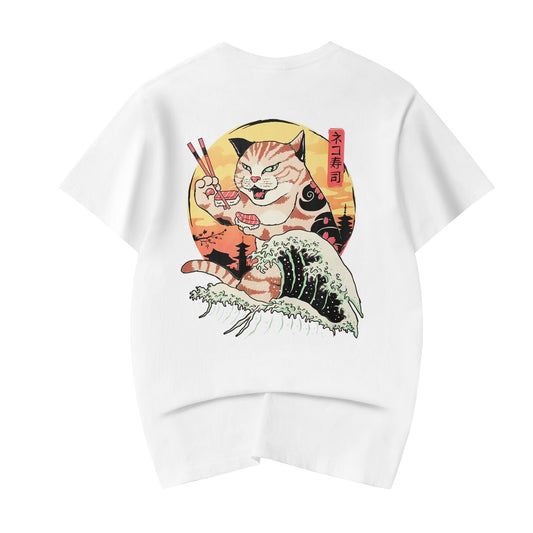 T-shirt chat mangeur de sushis YeT013
