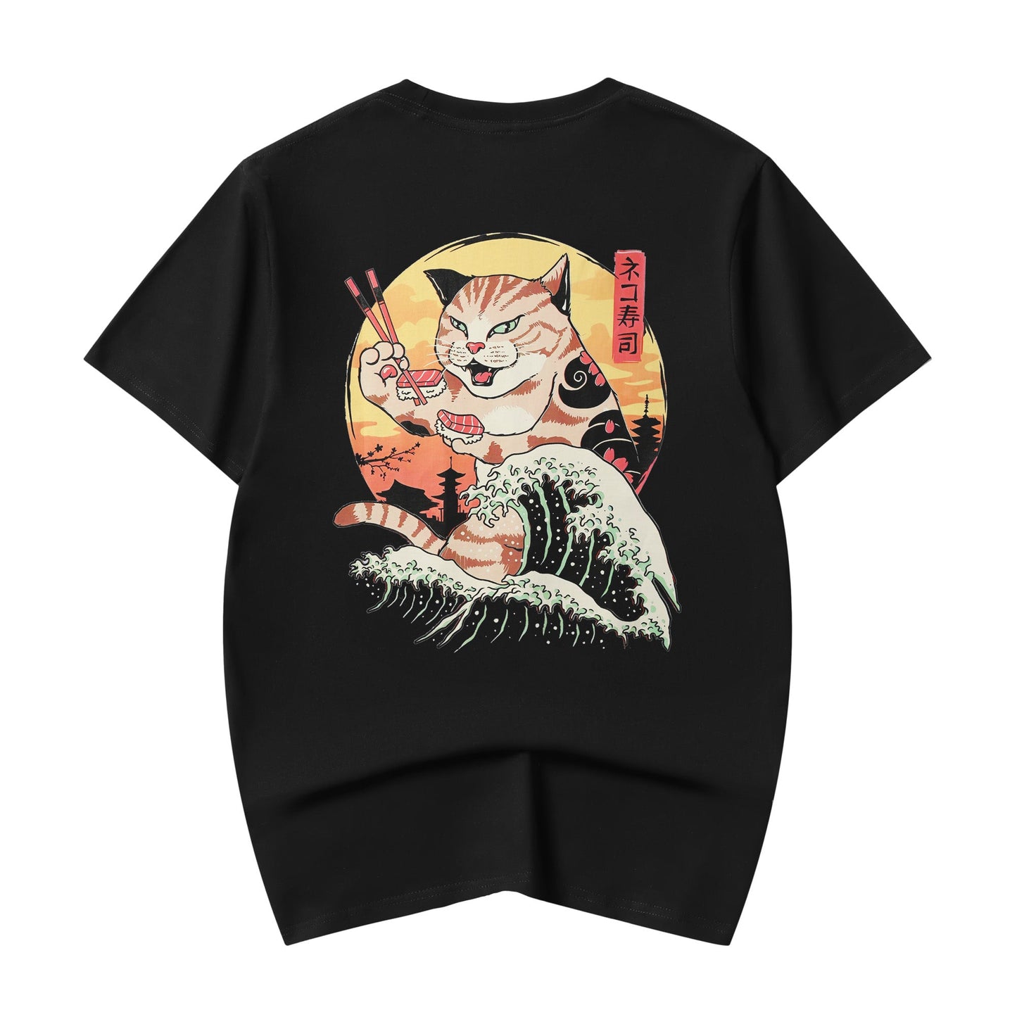 T-shirt chat mangeur de sushis YeT013