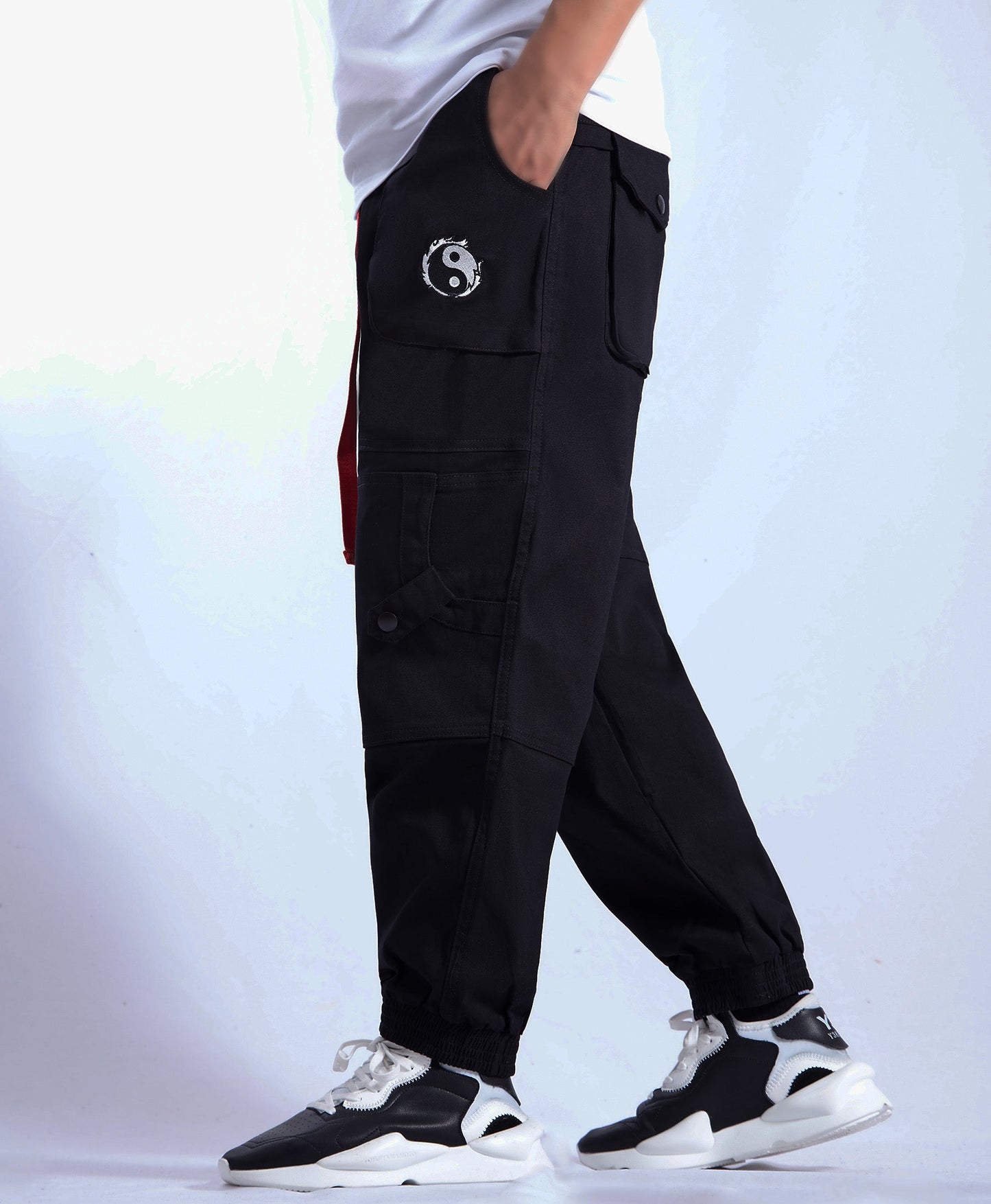 IBP332 Yin Yang Schwarze Cargohose