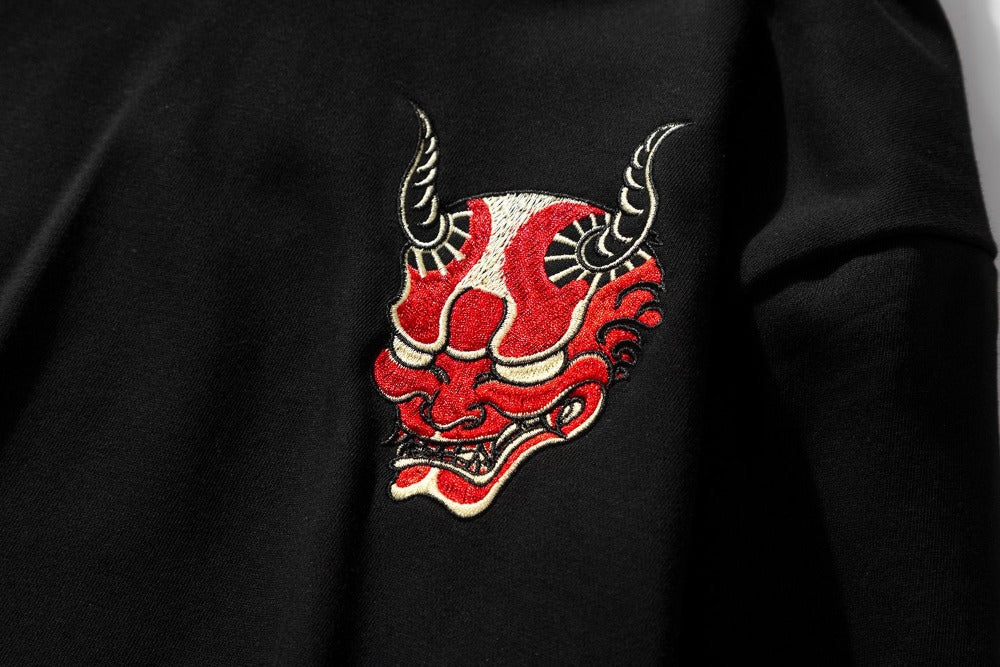 KH9060 Roter Dämon Stickerei Hoodie