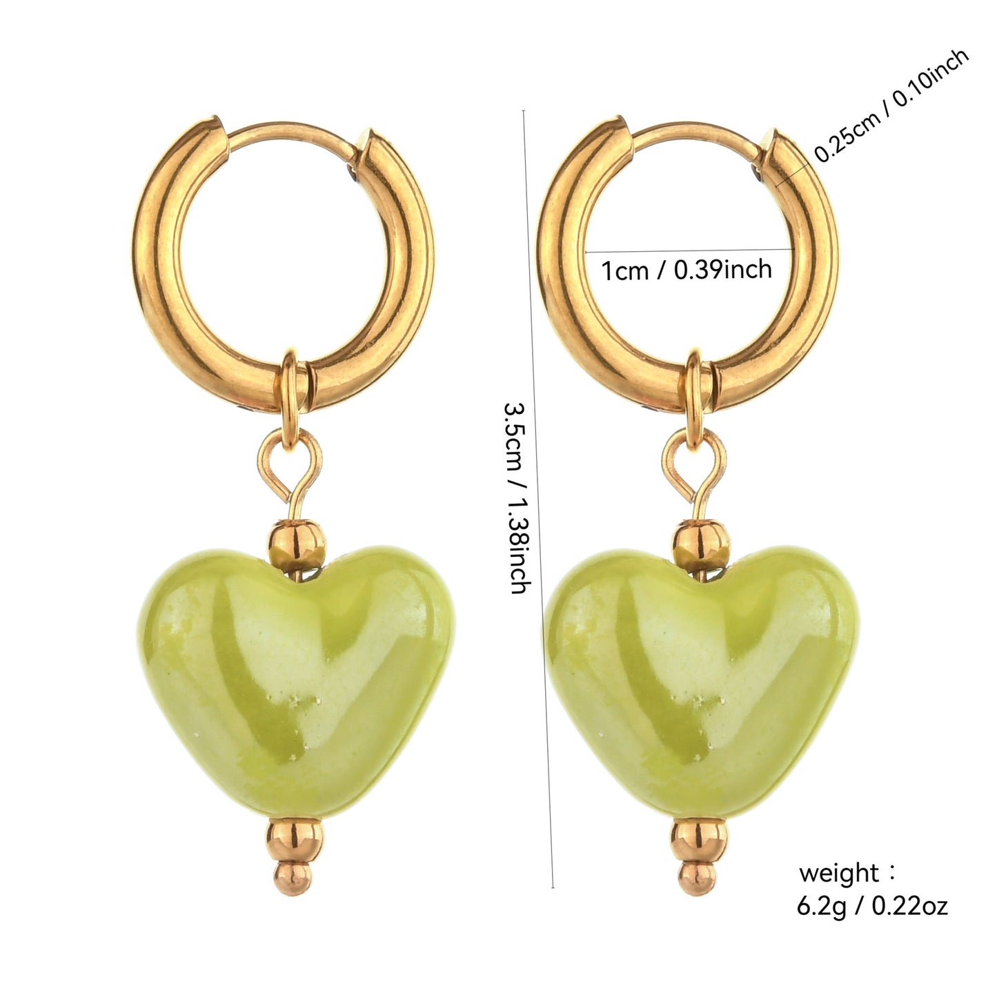 Lustrous Heart-Shaped Stainless Steel Earrings For Women