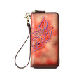 Women's Retro Distressed Long Zipper Wallet