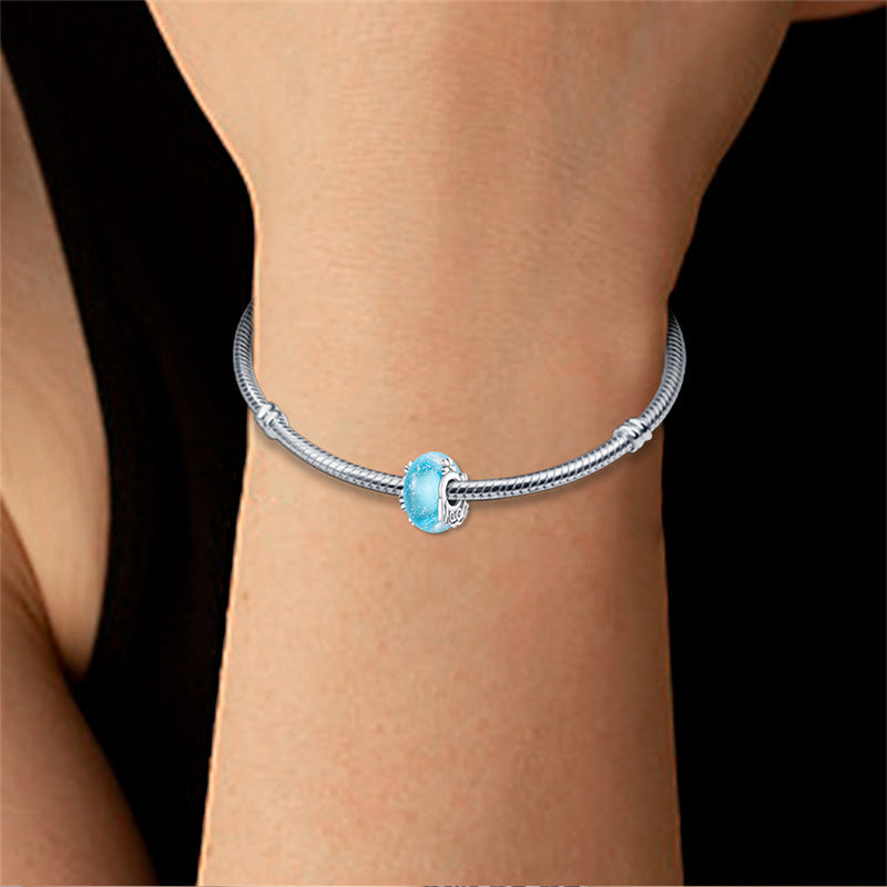 DIY Ocean Rose Glass Pendant Beaded Bracelet Accessories