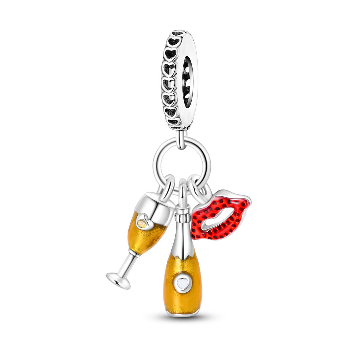 Festive-themed Beer Glass And Wine Glass Pendant Bead Bracelet Accessories