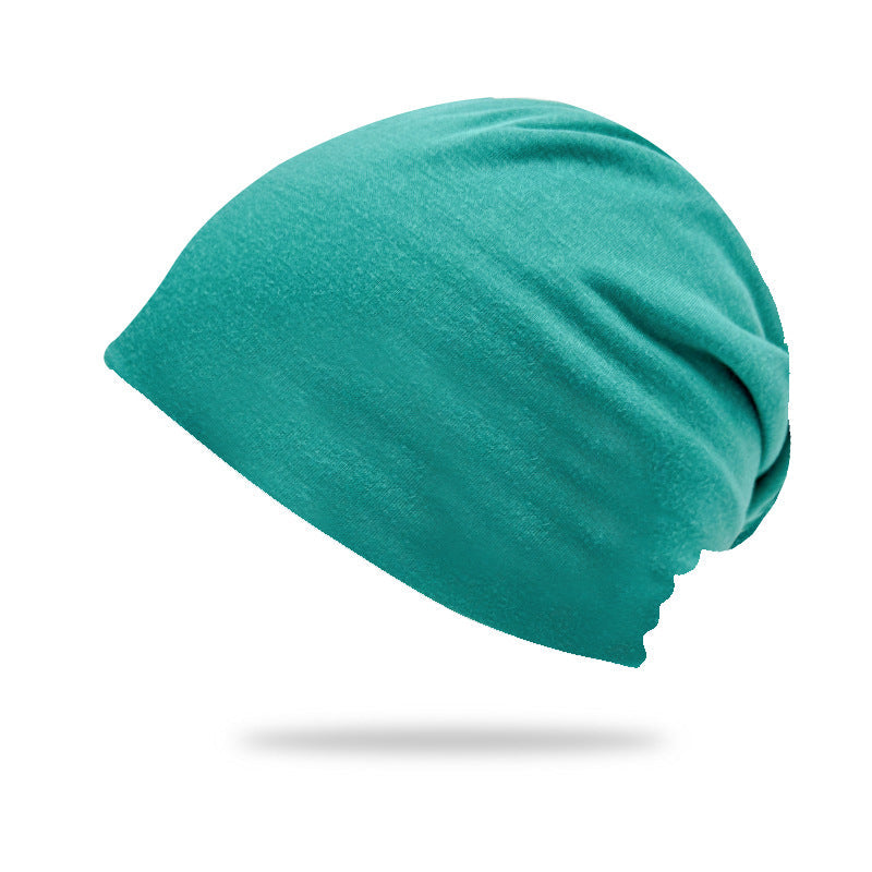 Solid-color Double-layer Pullover Beanie Thin Style