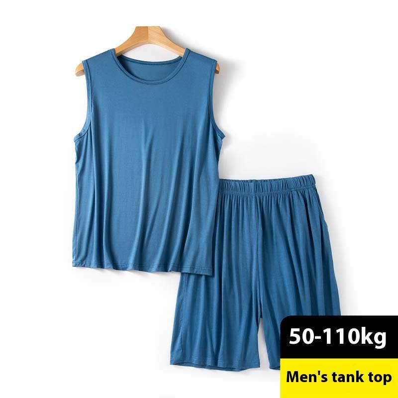Men's Modal Vest Shorts Summer Loose Plus Size Sleeveless