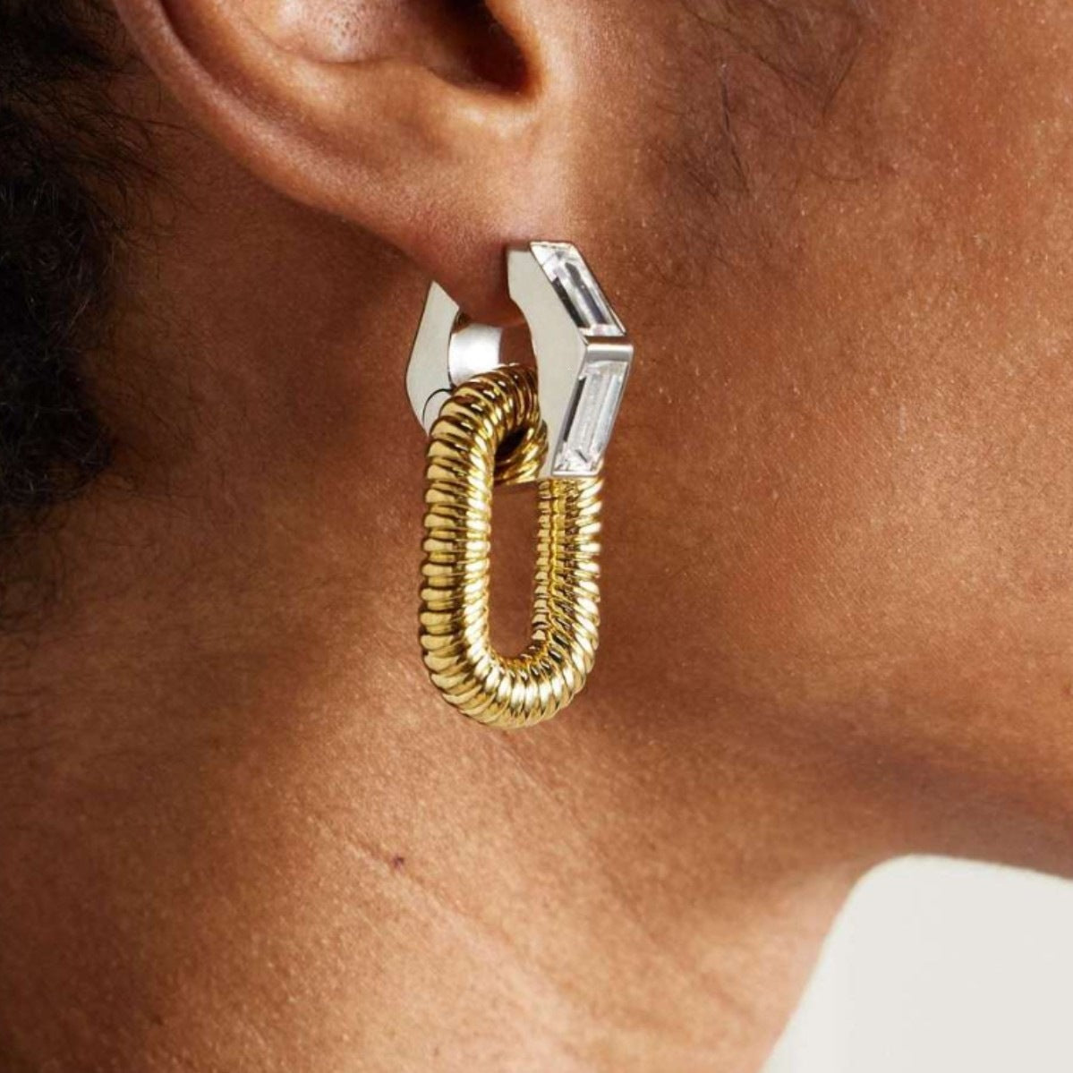 Stainless Steel Fashionable Gold-plated Earrings For Women