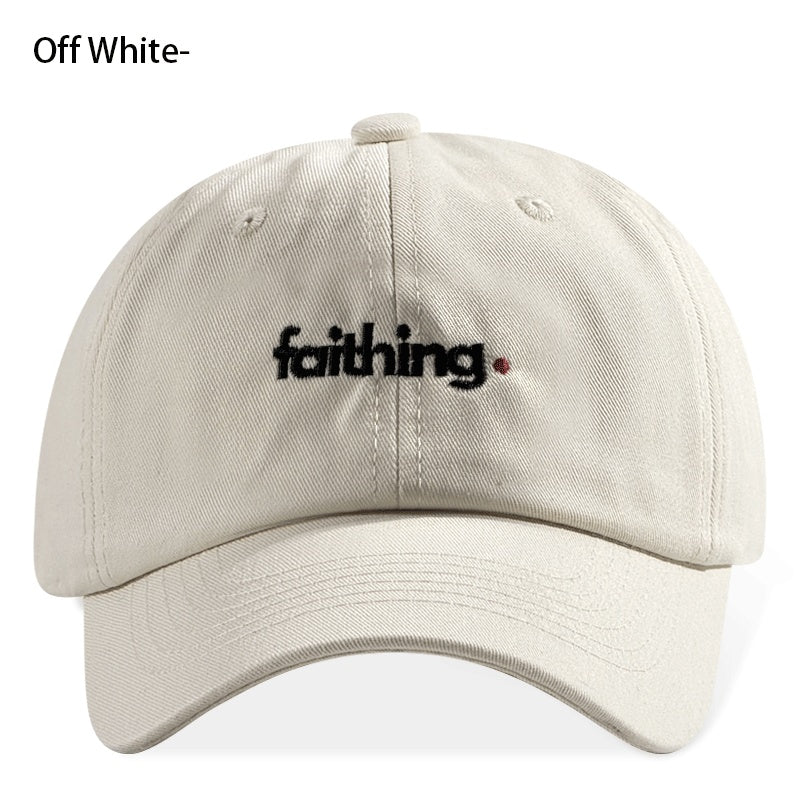Religious Christian Faithing Letter Embroidery Black Vintage Casual Unisex Baseball Cap