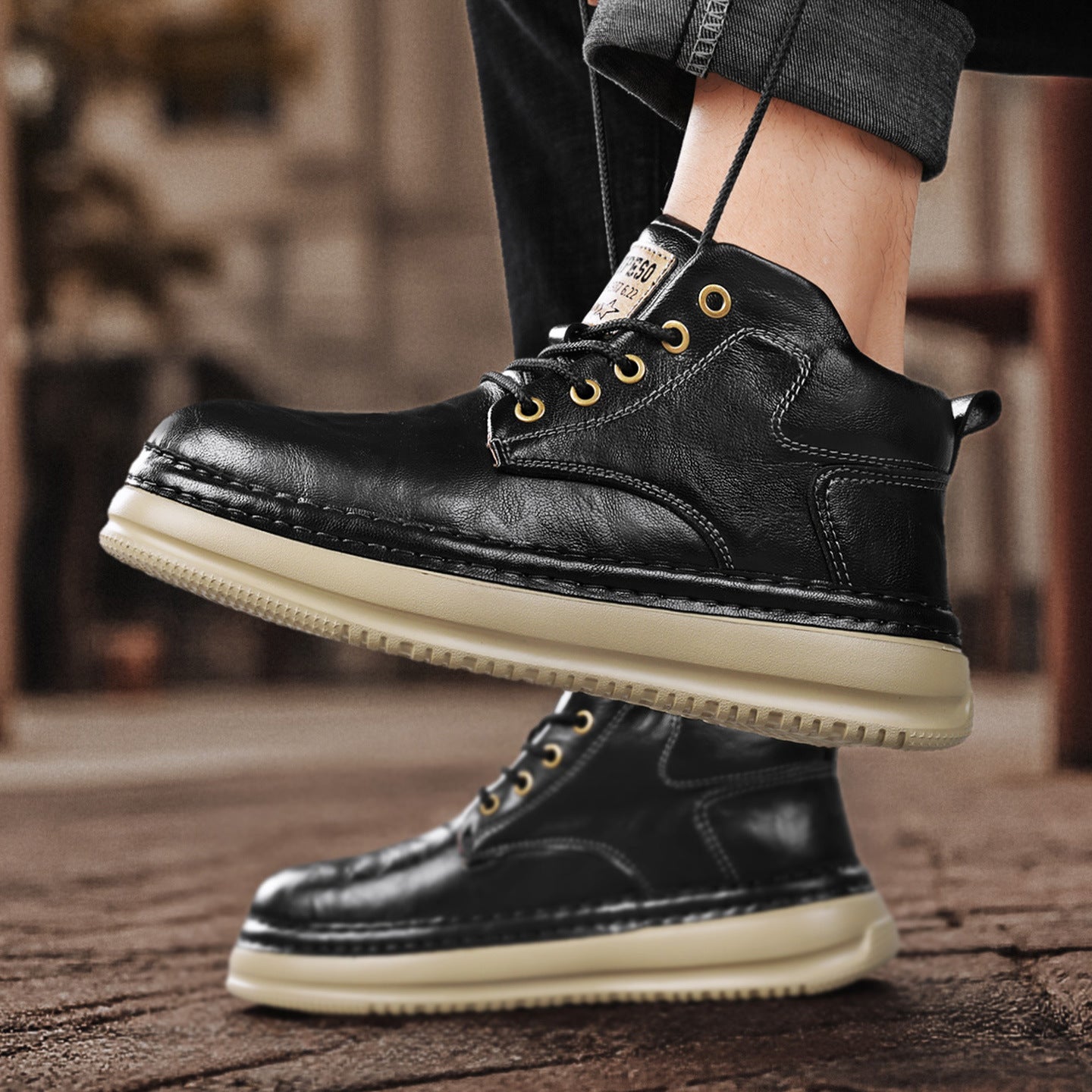 Retro Mid-top Boots Mens Casual