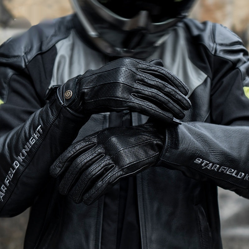 Motorcycle Gloves Chamois Leather For Men And Women