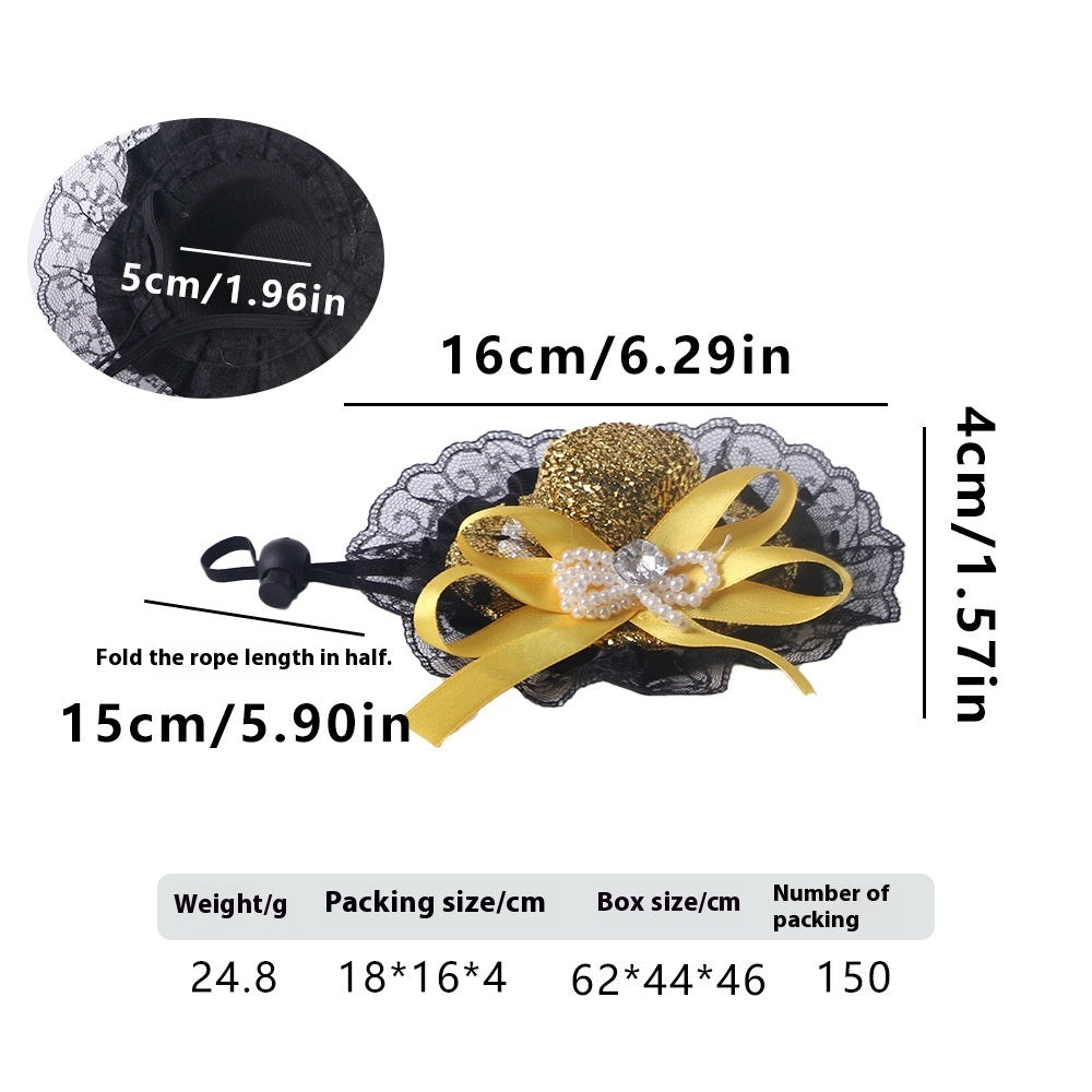 Pet Lace Hat Cat Photo Dress Up Hair Accessories