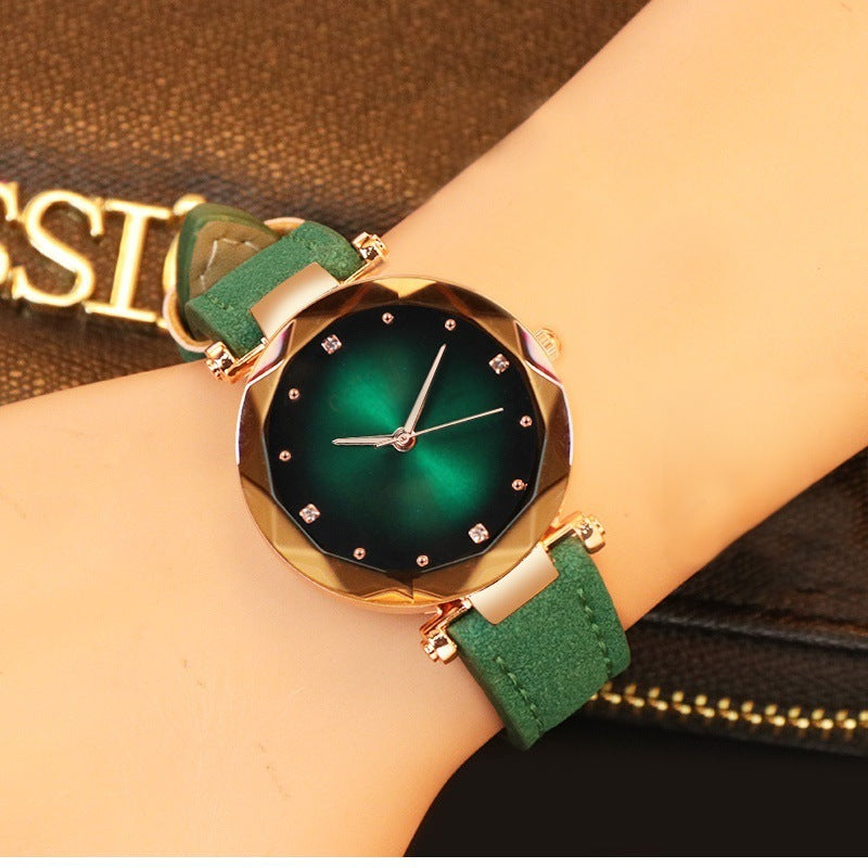 Fashionable Leather Belt Casual Colorful Womens Quartz Watch