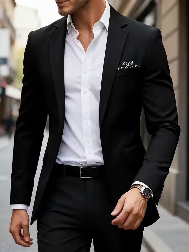 European-size Youth Business-Casual Color-Block Suit