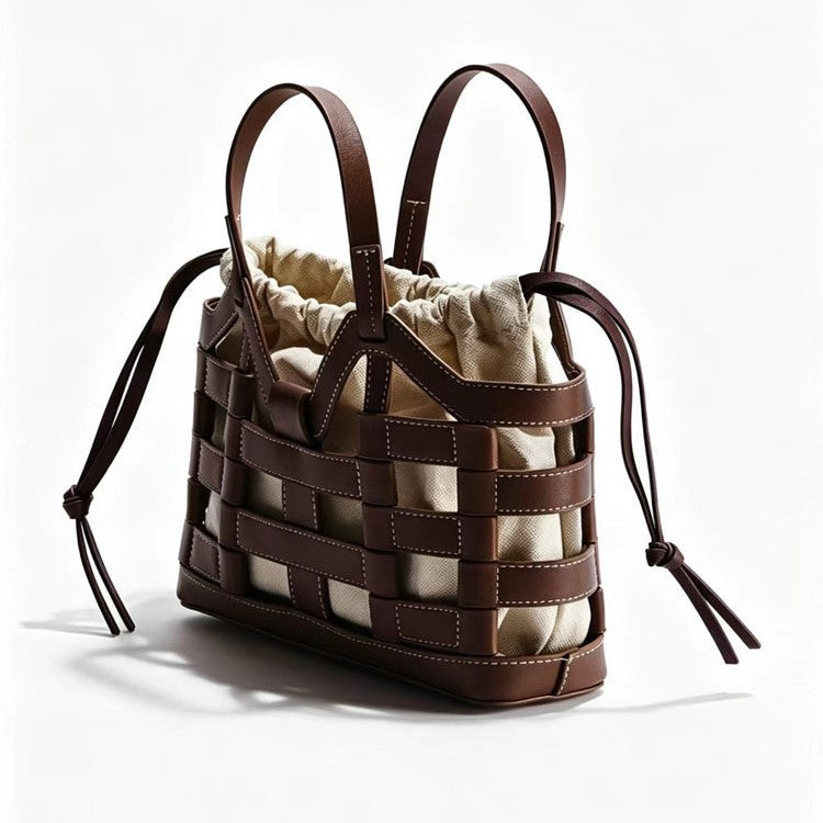 Creative Hollowed-out Niche Large-capacity Drawstring Patchwork Tote Bag