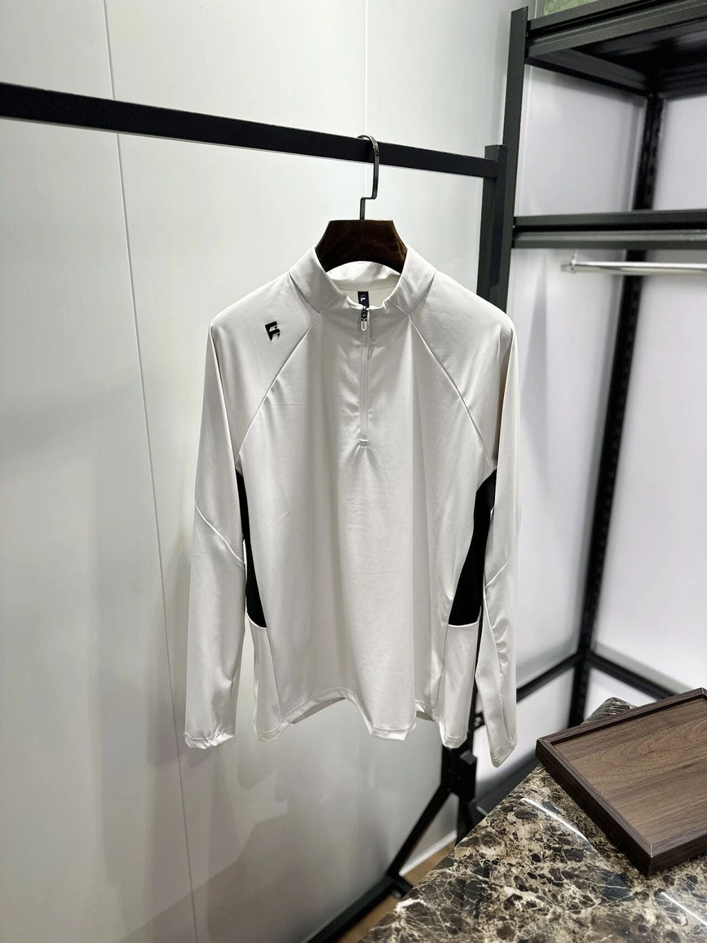 Men's Half Zip Stand Collar Long Sleeve T-Shirt Quick Dry Breathable Color Block Athletic Top With Side Pockets UPF Sun Protection Outdoor Running Hiking Cycling Gym Performance Pullover