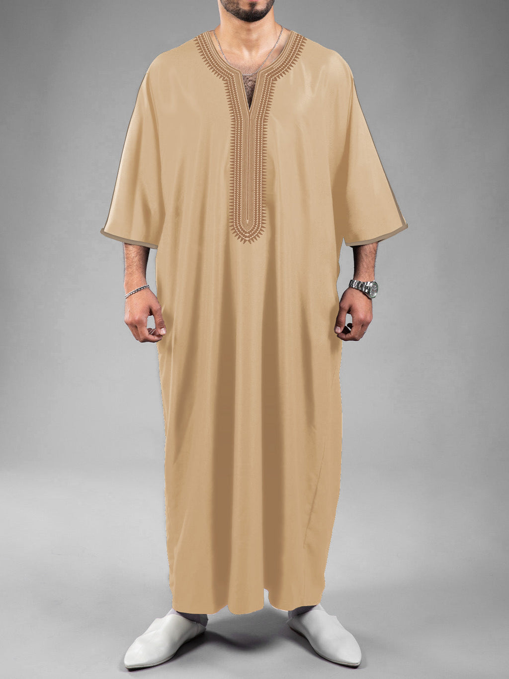 3D Digital-Print Ethnic Moroccan Mens Robe