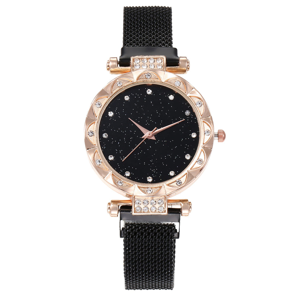 Magnetic Strap Set Womens Quartz Wristwatch