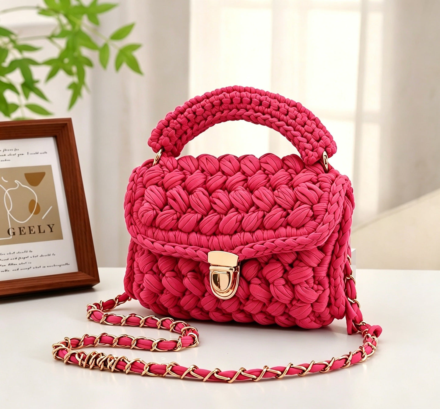 Handwoven Womens Tote Bag Minimalist Style