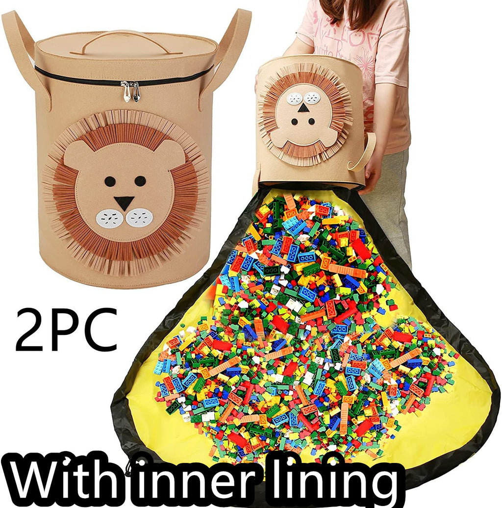 Felt Storage Bag Toy Play Mat 2 In 1 Pull Rope