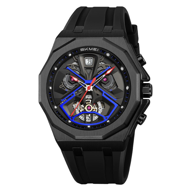 Mens Hollow-out Waterproof Multi-function Watch