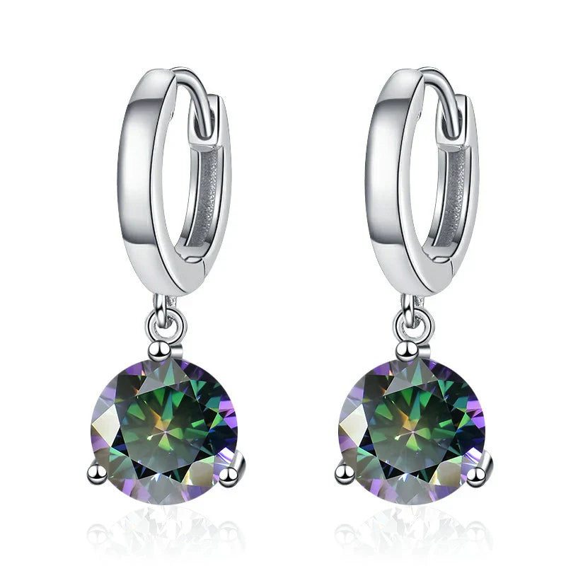 2ct Moissanite Drop Earrings 925 Sterling Silver Bridal Wedding