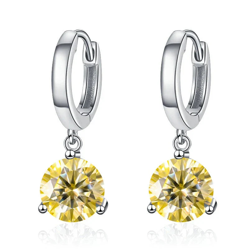 2ct Moissanite Drop Earrings 925 Sterling Silver Bridal Wedding