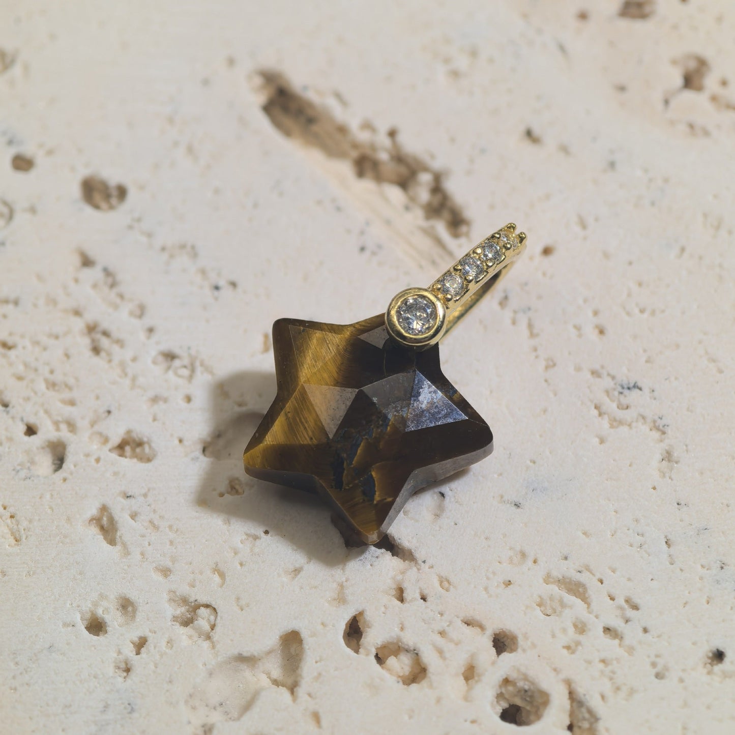 Natural Stone Cut-surface Star Pendant Five-pointed Star Charm