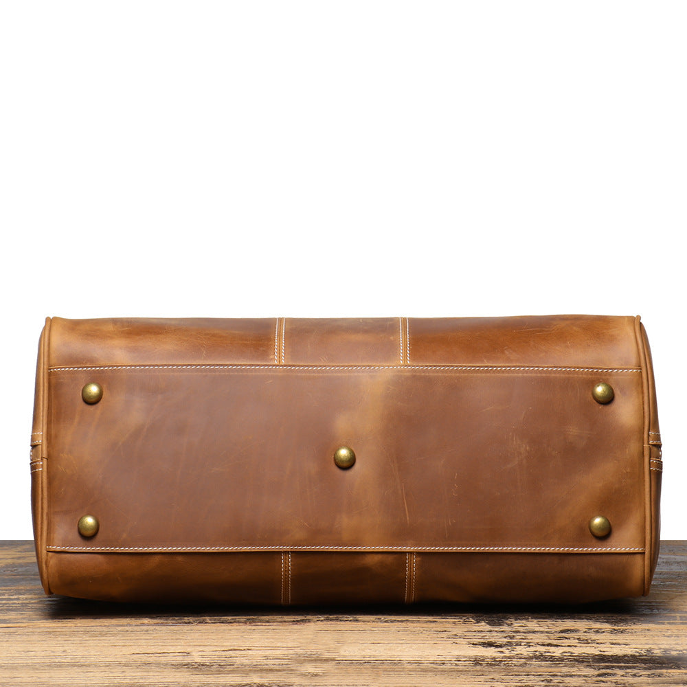 Retro New Men's Genuine Leather Portable Travel Bag