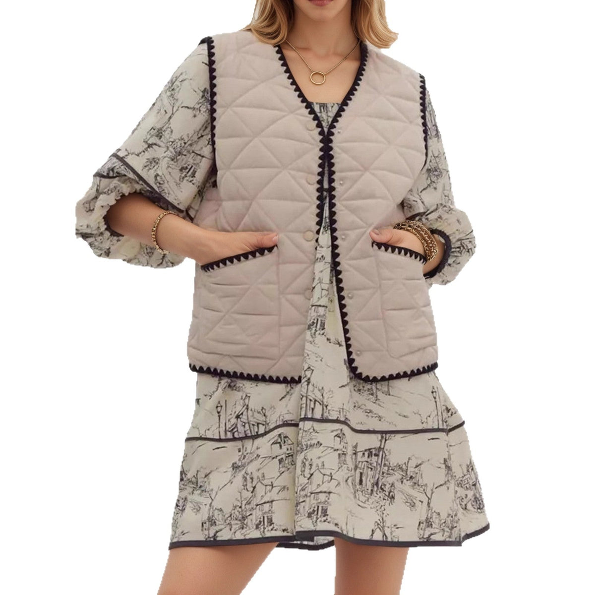 Autumn Winter Women's Cotton Padded Vest With Designer Style