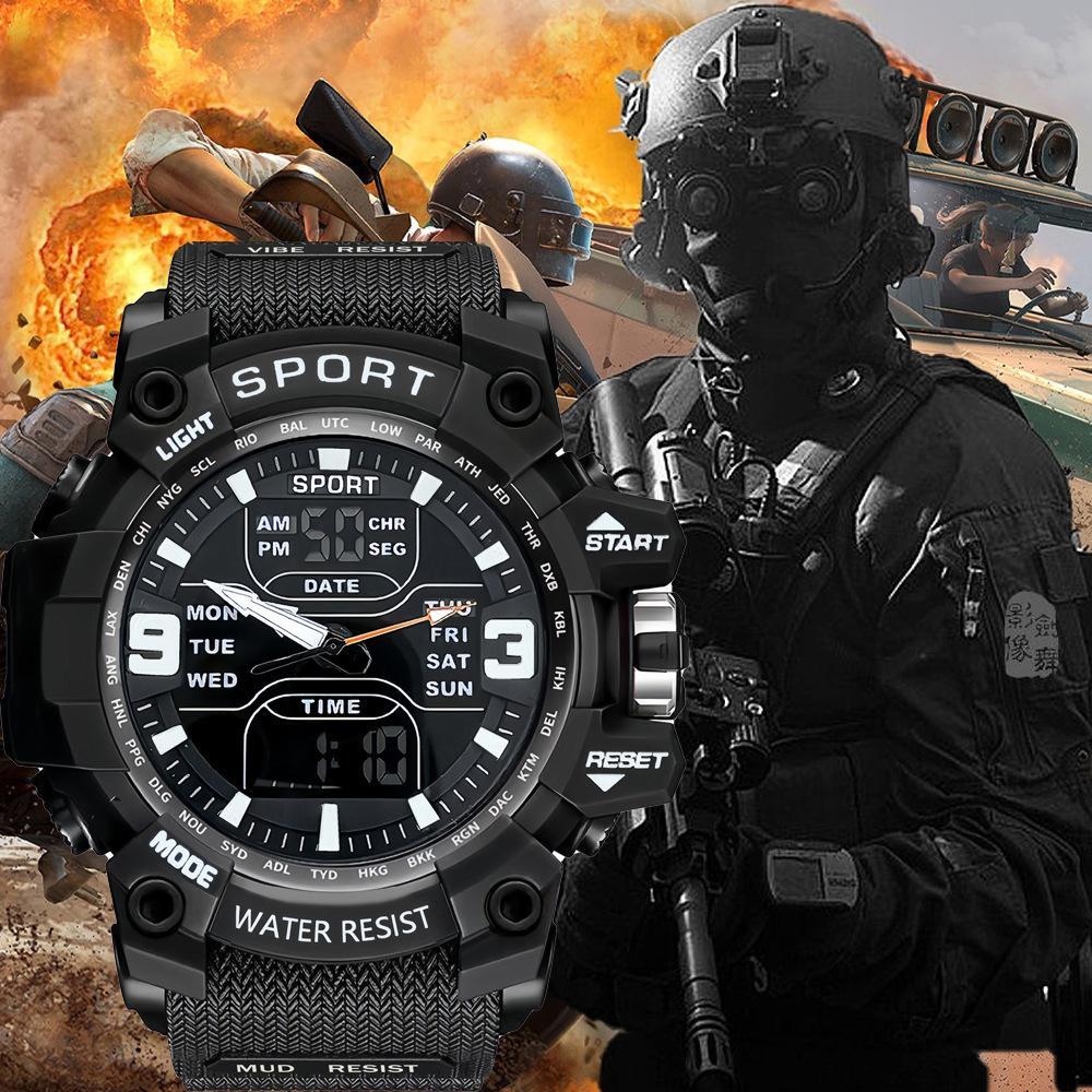 Mens Tactical Sports Electronic Watch Waterproof Luminous And Multi-functional