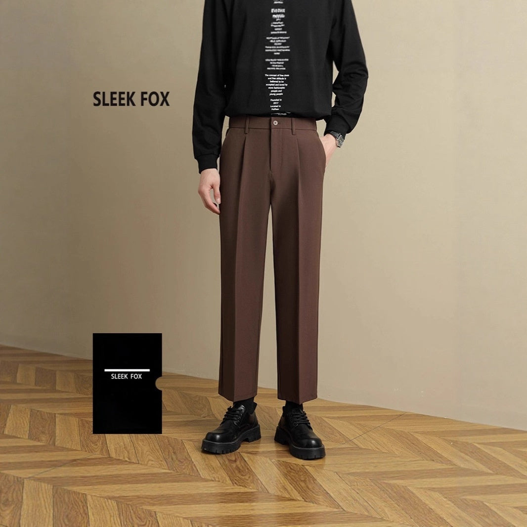 Men's Casual Draped Straight Suit Pants