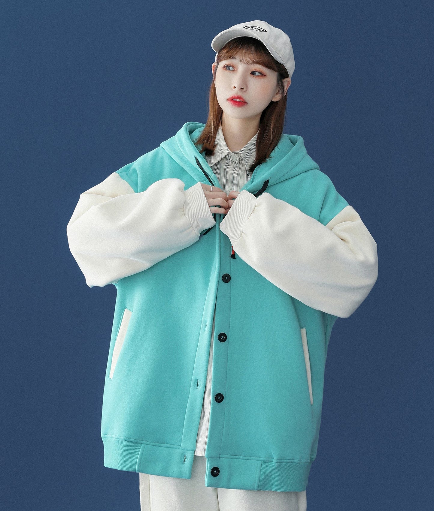 Veste décontractée patchwork 1104 pour femme
