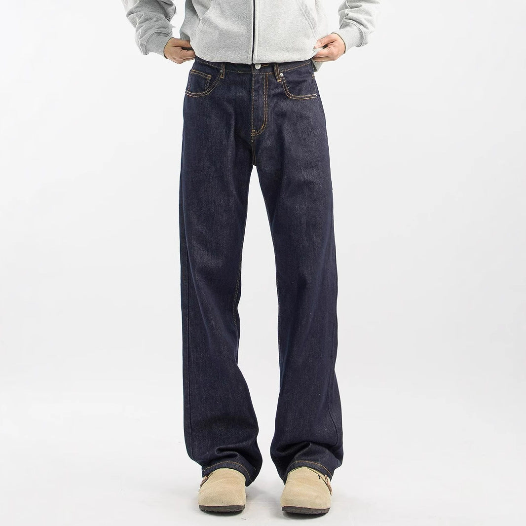 New Mens Retro Casual Wide-leg High-street Loose Straight-leg Pants