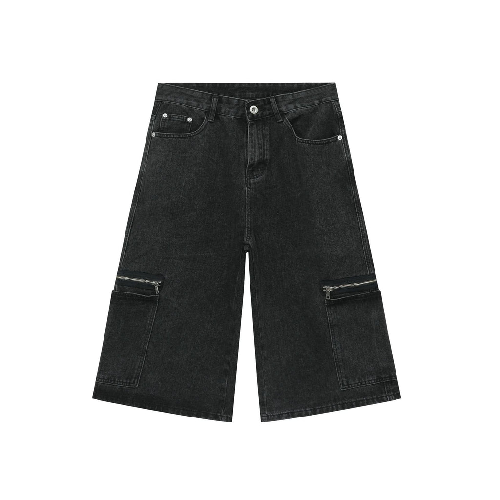 Workwear Denim Loose Street Cropped Shorts