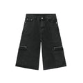 Workwear Denim Loose Street Cropped Shorts