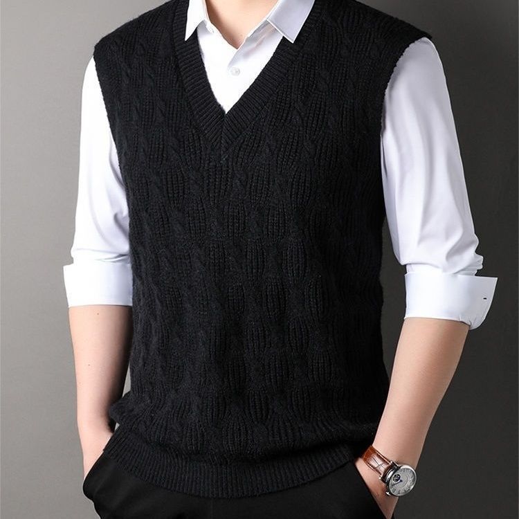 Mens Knitted Sweater Sleeveless Vest Suitable For All Season