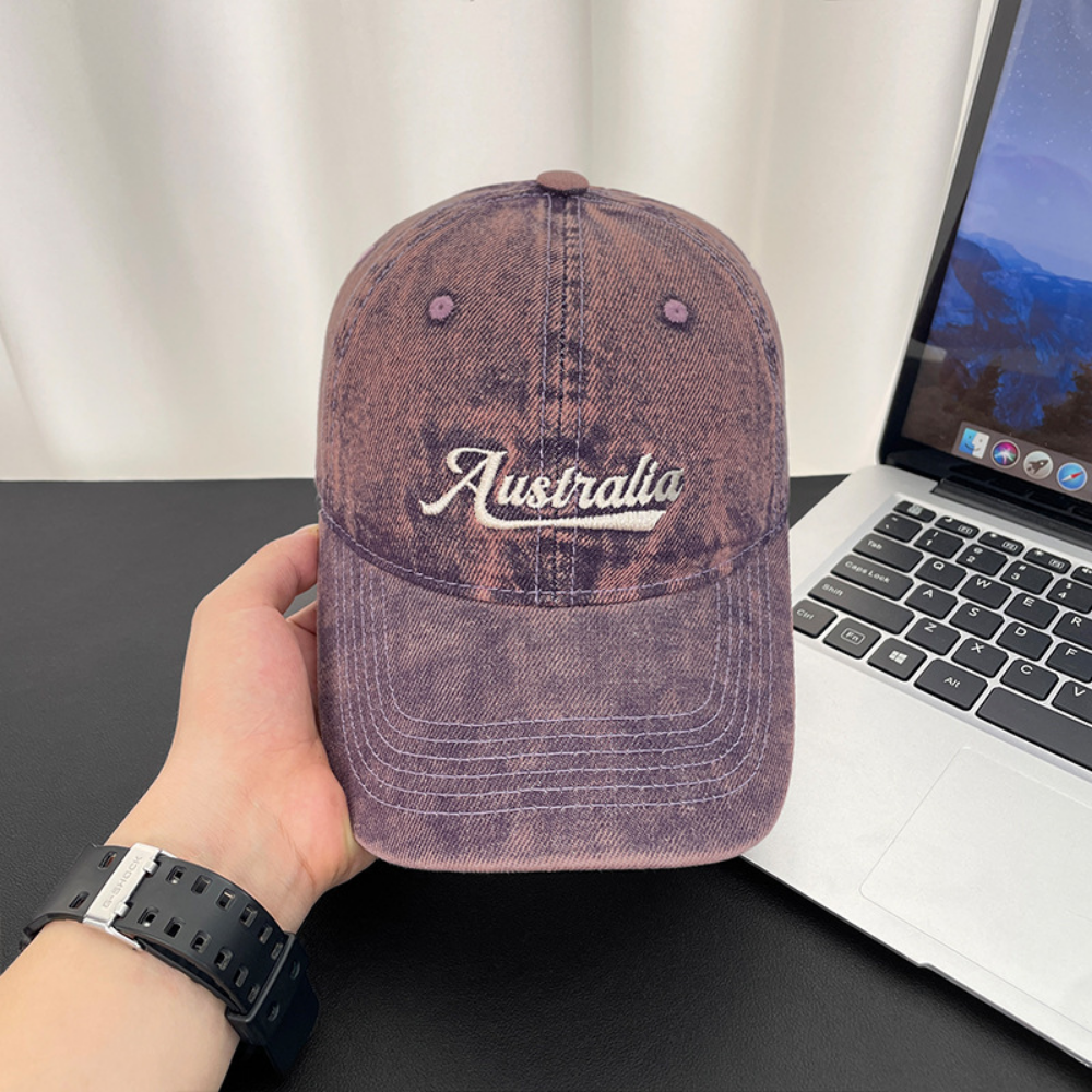 Monochromatic Individuality Frayed Letter Embroidery Washed-out Vintage Trend Fashion Holey Brim Baseball Cap Street Travel