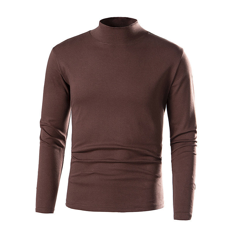 Mens Stylish Turtleneck Versatile And Slim-fit With Long Sleeves