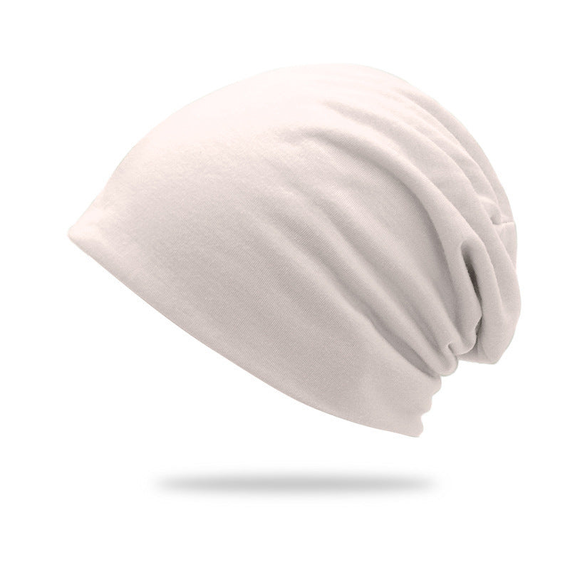 Solid-color Double-layer Pullover Beanie Thin Style